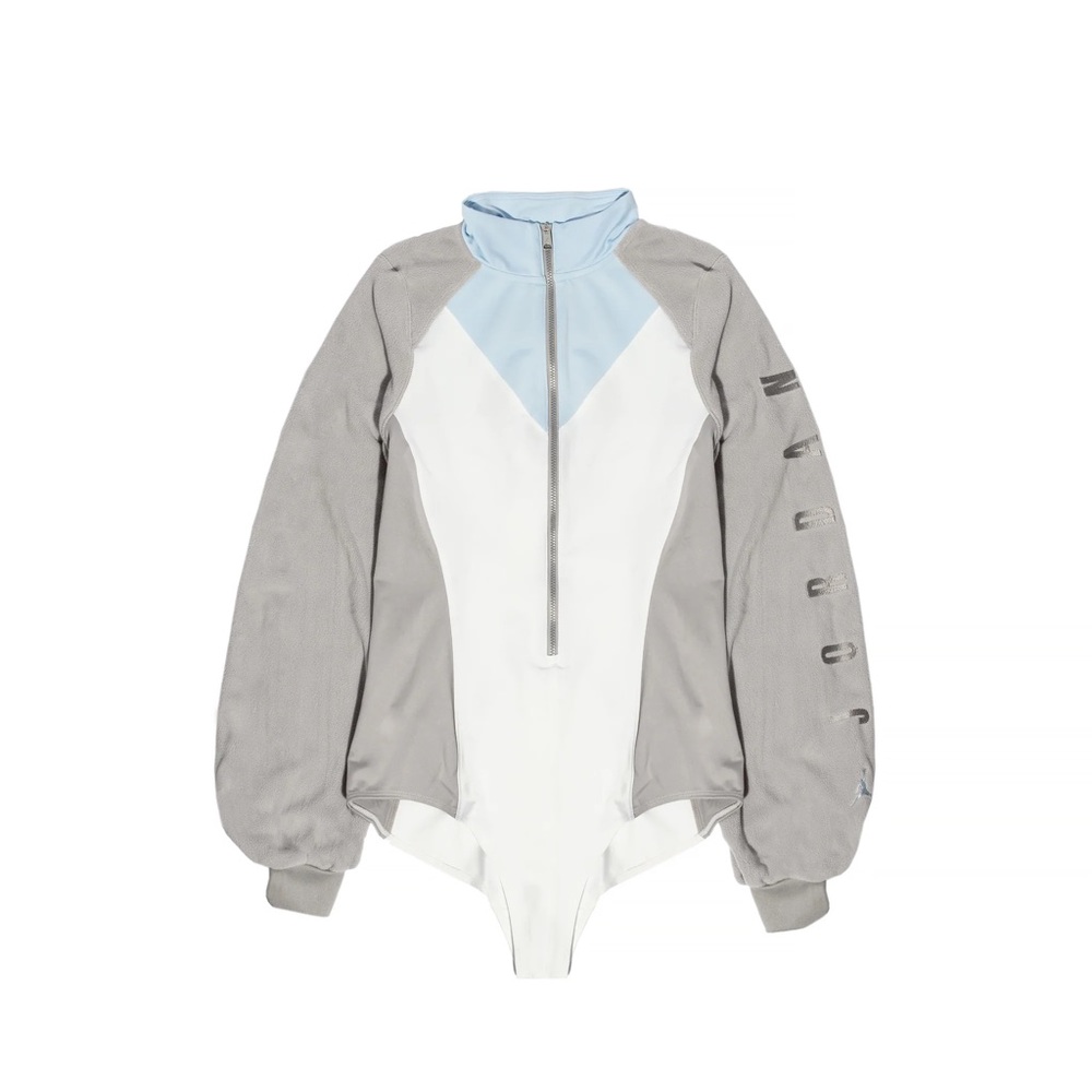 Nike Air Jordan Cozy Girl Bodysuit Top in Summit White / College Grey Size XS